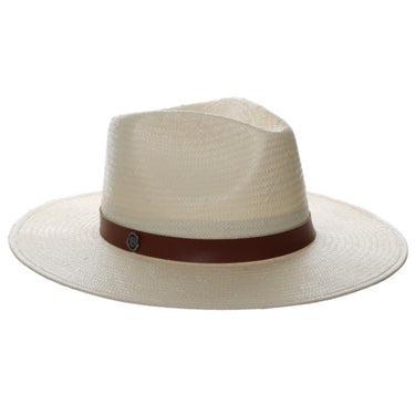 Biltmore She Pinch Front Handwoven Straw Fedora in Natural OSFM #color_ Natural OSFM