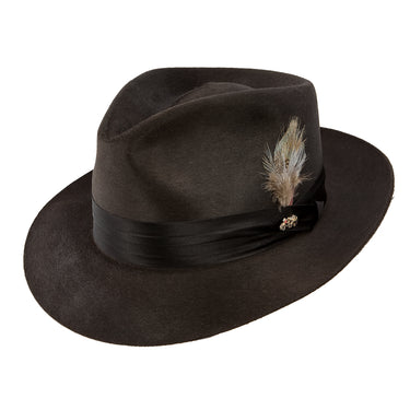 Dobbs Temptation Firm Silk Finished Fur Felt Fedora in Black