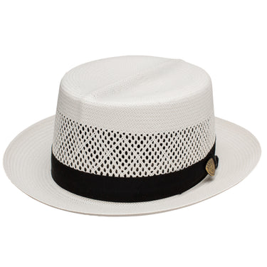 Dobbs Optimo (Vented) Vented Milan Straw Optimo Fedora in Natural