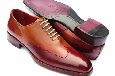 Paul Parkman Goodyear Welted Wingtip Oxfords in Bordeaux & Camel