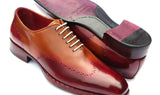 Paul Parkman Goodyear Welted Wingtip Oxfords in Bordeaux & Camel