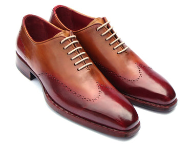 Paul Parkman Goodyear Welted Wingtip Oxfords in Bordeaux & Camel