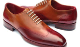 Paul Parkman Goodyear Welted Wingtip Oxfords in Bordeaux & Camel