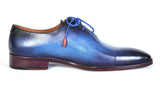 Paul Parkman Men's Hand-Painted Plain Toe Wholecut Oxfords in Blue