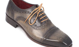 Paul Parkman Men's Hand-Painted Leather Captoe Oxfords in Gray