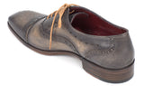 Paul Parkman Men's Hand-Painted Leather Captoe Oxfords in Gray