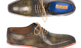 Paul Parkman Men's Smart Casual Oxford Shoes in Army Green