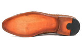Paul Parkman Woven Leather Tassel Loafers in Camel