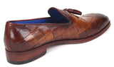 Paul Parkman Men's Big Braided Tassel Loafers in Brown