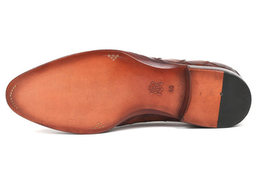 Paul Parkman Men's Big Braided Tassel Loafers in Brown