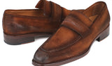 Paul Parkman Men's Suede Goodyear Welted Loafers in Brown Antique
