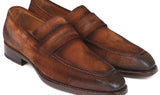 Paul Parkman Men's Suede Goodyear Welted Loafers in Brown Antique