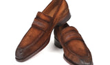 Paul Parkman Men's Suede Goodyear Welted Loafers in Brown Antique