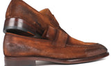 Paul Parkman Men's Suede Goodyear Welted Loafers in Brown Antique