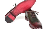 Paul Parkman Men's Wingtip Leather Oxfords in Bordeaux & Green