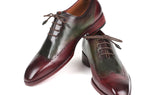 Paul Parkman Men's Wingtip Leather Oxfords in Bordeaux & Green