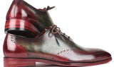 Paul Parkman Men's Wingtip Leather Oxfords in Bordeaux & Green