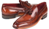Paul Parkman Hand-Sewn Tassel Loafers in Brown