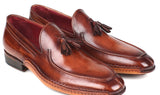 Paul Parkman Hand-Sewn Tassel Loafers in Brown