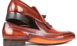 Paul Parkman Hand-Sewn Tassel Loafers in Brown