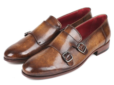 Paul Parkman Men's Double Monkstraps in Olive