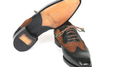 Paul Parkman Goodyear Welted Wingtip Oxfords in Brown & Green
