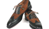 Paul Parkman Goodyear Welted Wingtip Oxfords in Brown & Green