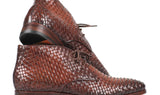 Paul Parkman Men's Woven Leather Chukka Boots in Brown