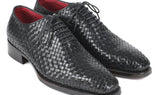 Paul Parkman Men's Woven Leather Oxfords in Black