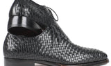 Paul Parkman Men's Woven Leather Oxfords in Black