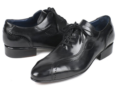Paul Parkman Men's Handmade Lace-Up Casual Shoes in Black