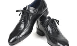 Paul Parkman Men's Handmade Lace-Up Casual Shoes in Black
