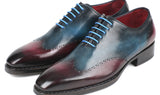 Paul Parkman Goodyear Welted Wingtip Oxfords in Blue & Purple