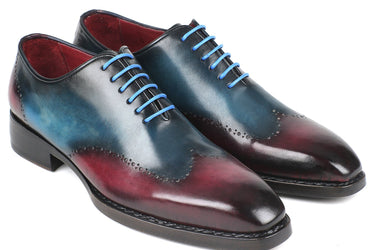 Paul Parkman Goodyear Welted Wingtip Oxfords in Blue & Purple