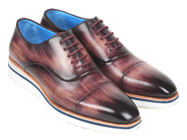 Paul Parkman Men's Smart Casual Leather Oxfords in Purple