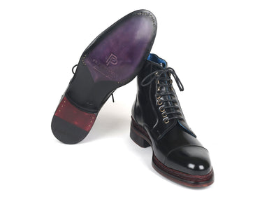 Paul Parkman Polished Leather Boots in Black