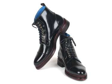 Paul Parkman Polished Leather Boots in Black