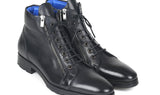 Paul Parkman Men's Side Zipper Leather Boots in Black