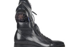 Paul Parkman Men's Side Zipper Leather Boots in Black