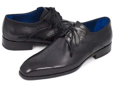 Paul Parkman Men's Medallion Toe Derby Shoes in Black