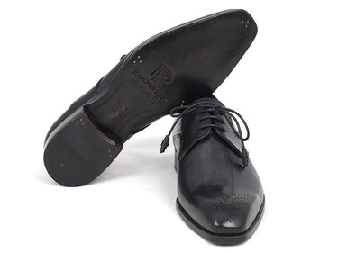 Paul Parkman Men's Medallion Toe Derby Shoes in Black