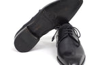 Paul Parkman Men's Medallion Toe Derby Shoes in Black