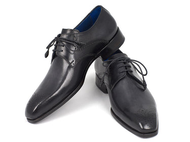 Paul Parkman Men's Medallion Toe Derby Shoes in Black