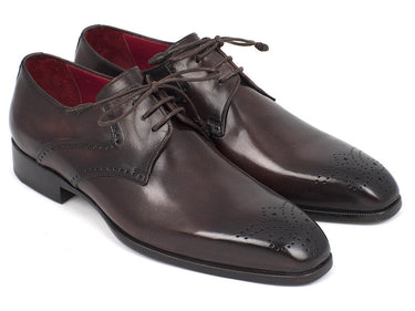 Paul Parkman Men's Medallion Toe Derby Shoes in Brown