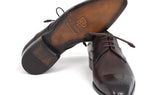 Paul Parkman Men's Medallion Toe Derby Shoes in Brown