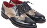 Paul Parkman Wingtip Oxfords Goodyear Welted in Navy & Gray