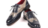 Paul Parkman Wingtip Oxfords Goodyear Welted in Navy & Gray