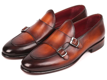 Paul Parkman Men's Double Monkstrap Shoes in Brown