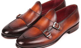 Paul Parkman Men's Double Monkstrap Shoes in Brown