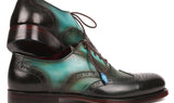 Paul Parkman Wingtip Oxfords Goodyear Welted in Brown & Green